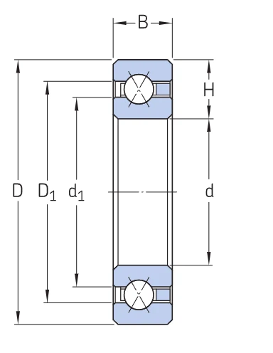 KDN.K20008XP0 Thin Section Bearing drawing KDN.K20008XP0 Thin Section Bearing drawing